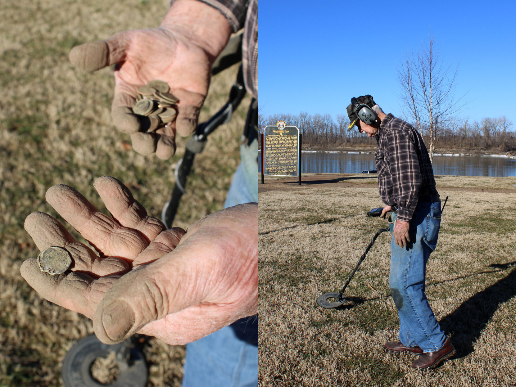 James Gillison uses his metal detector